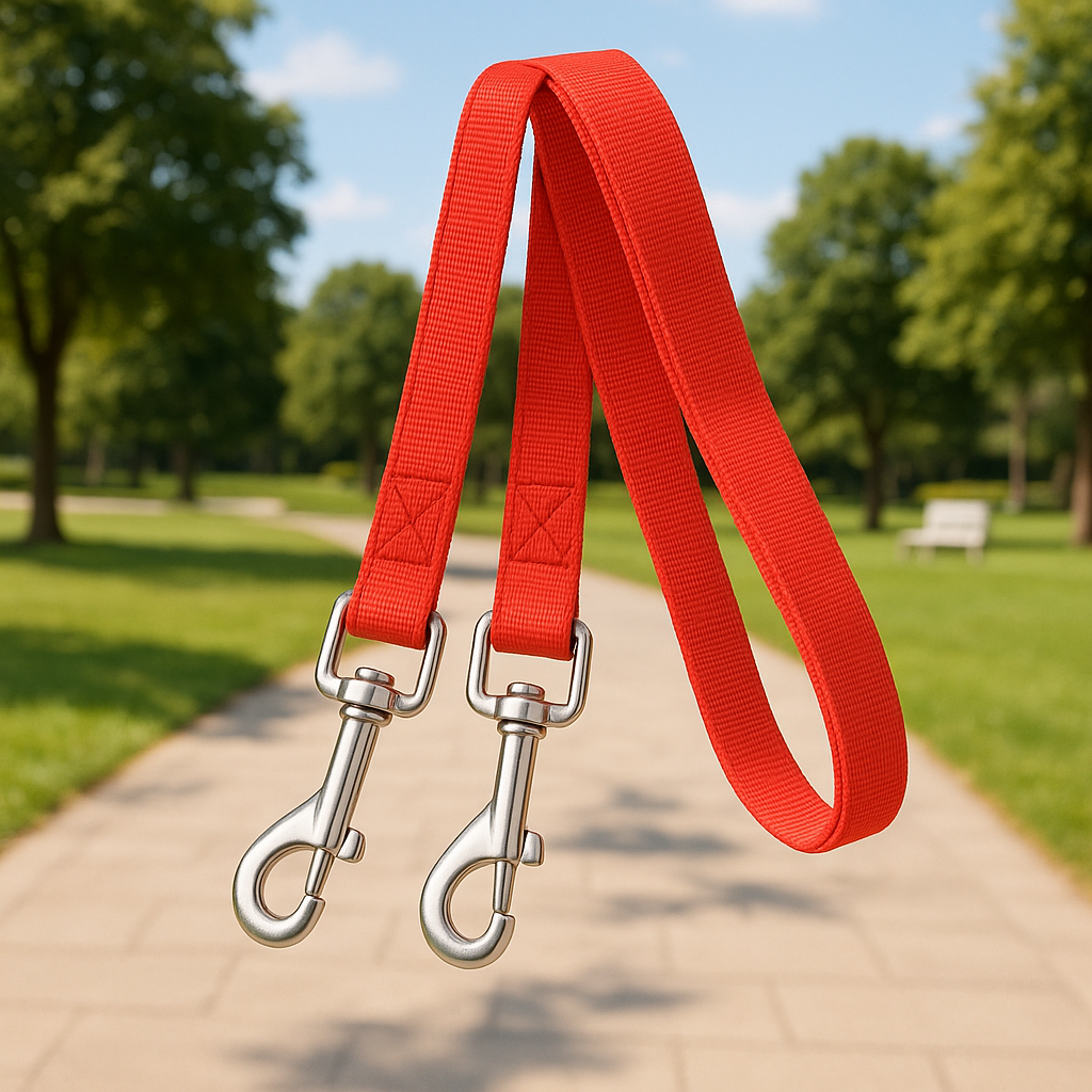 Laisse-double-ajustable-rouge