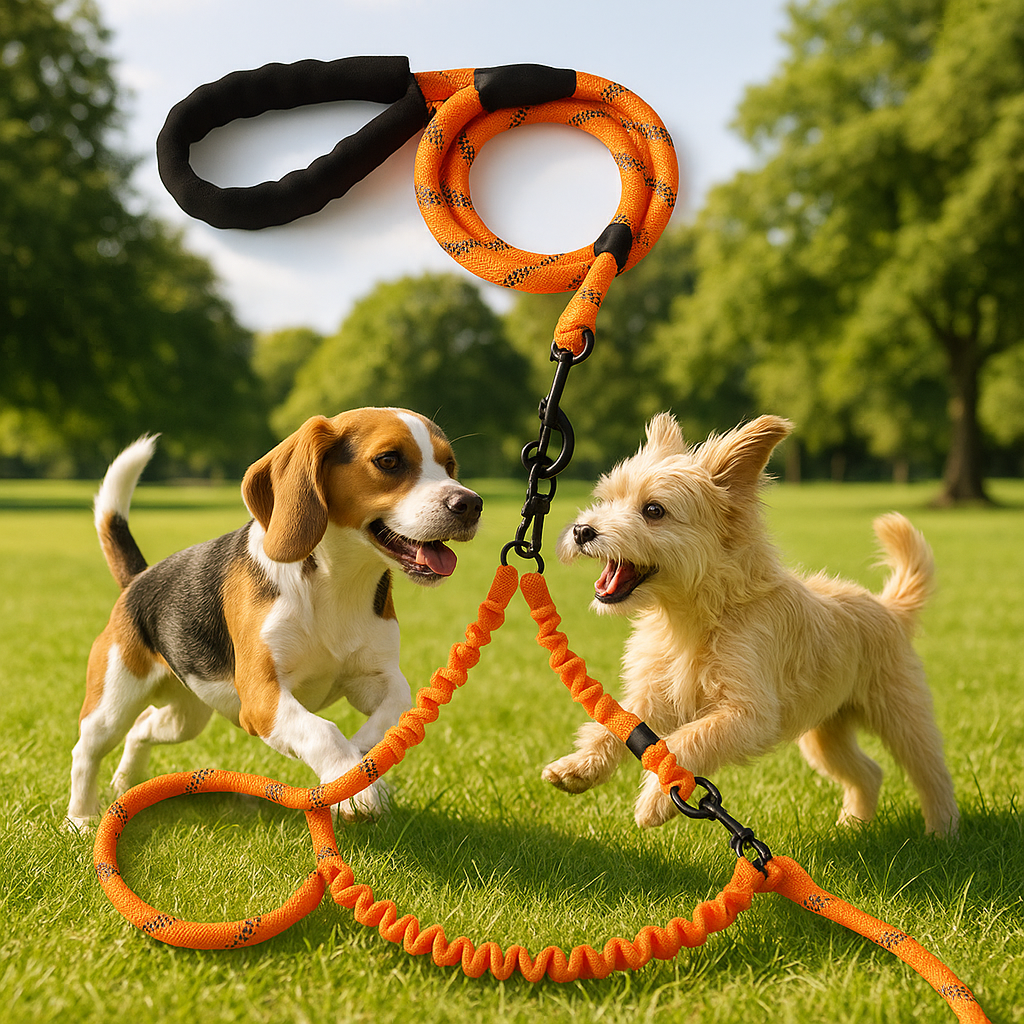 Laisse-double-extensible-orange