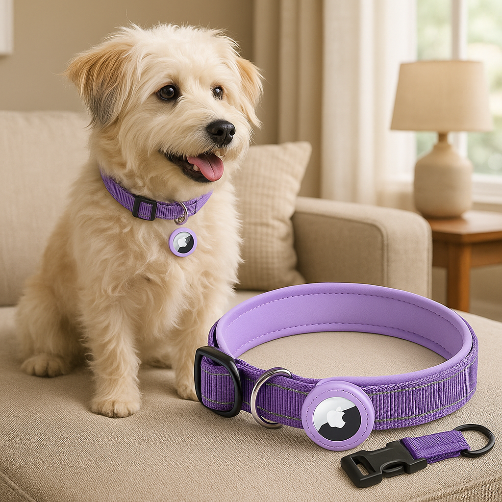 Collier-gps-chien-violet