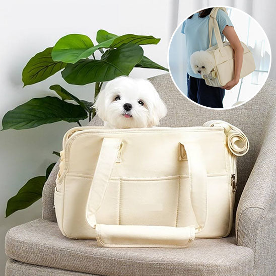 sac-de-transport-chien-à-une-epaule-beige-fauteuil