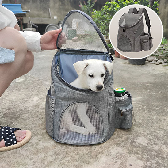 Sac-de-transport-chien-sac-a-dos-bulle-chiot-blanc