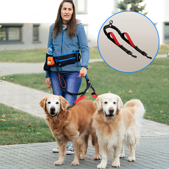 Laisse-double-pour-chien-rouge
