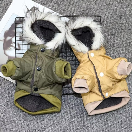 Manteau pour chien | Vêtement à capuche- deux couleurs différentes