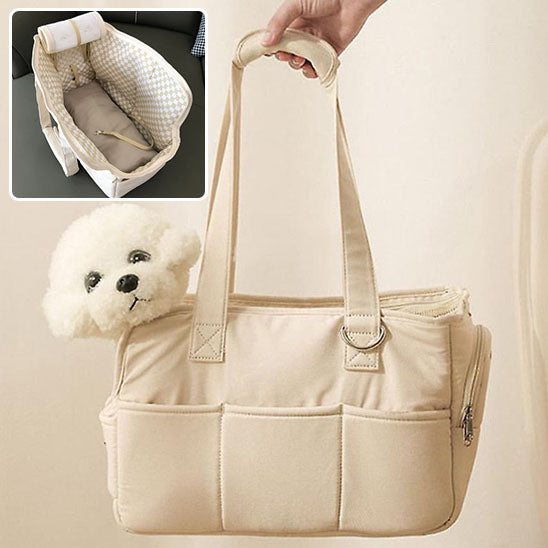 sac-de-transport-chien-à-une-epaule-beige-montré