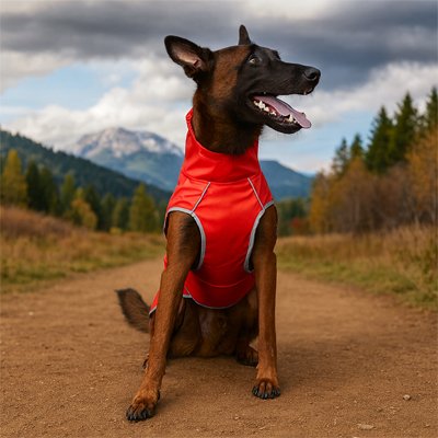 Imperméable-pour-chien-Tout-temps robuste-rouge