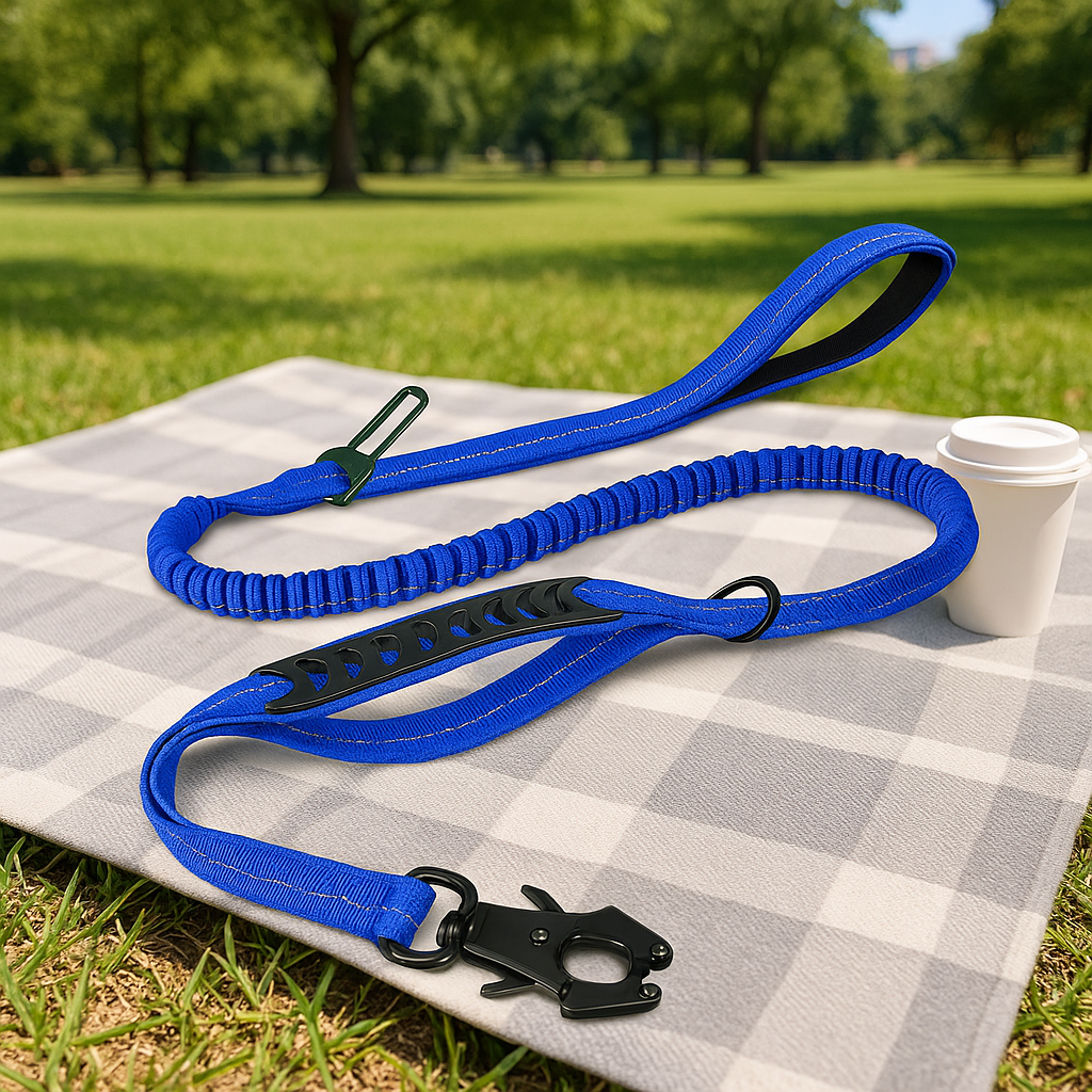 Laisse pour chien-Ceinture-de-sécurité-bleu