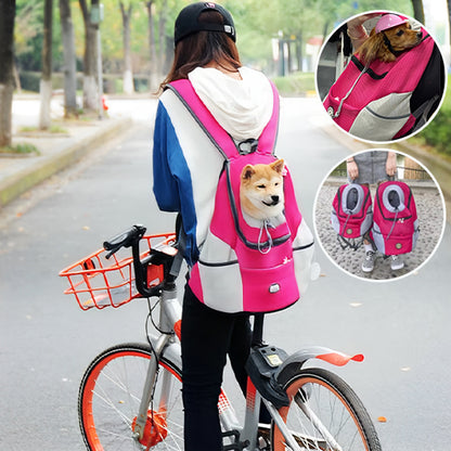 Sac-de-transport-chien-double-épaule-rose-bulles