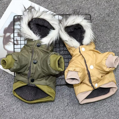 Manteau pour chien | Vêtement à capuche- deux couleurs différentes