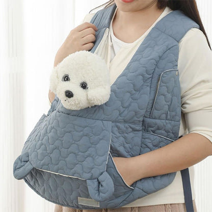 Sac-de-transport-chien-Kangourou-bleu-gauche
