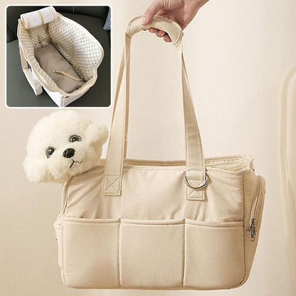 sac-de-transport-chien-à-une-epaule-beige-montré
