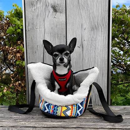 Sac-de-transport-pour-chien-bandouillere-colorée-frontal