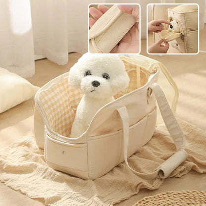 sac-de-transport-chien-à-une-epaule-beige-sol